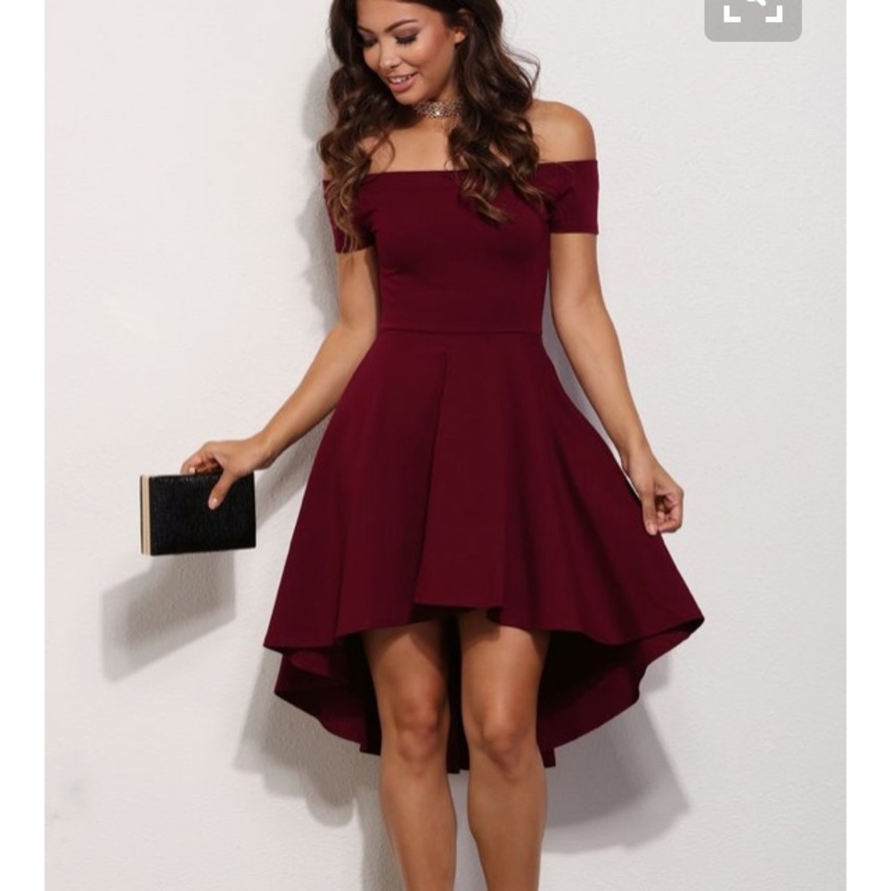 Windsor High-Lo Off the Shoulder Dress